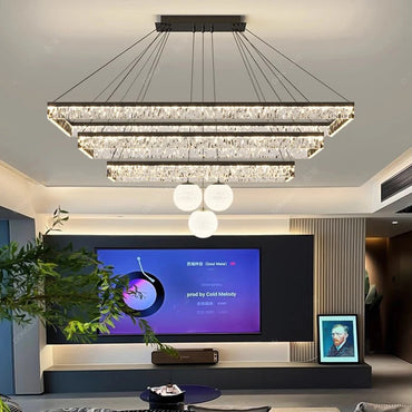 Plafonnier Suspendu Linéaire LED Moderne – Luminaire Plafonnier Acrylique Minimaliste pour Salon
