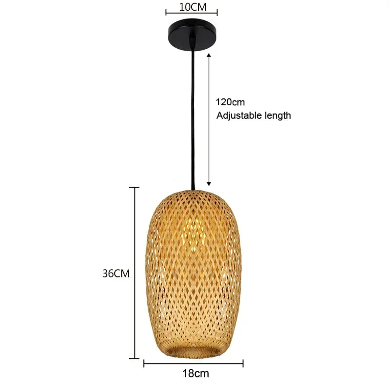 Aurélien Bamboo Rattan Pendant Light Handwoven Ceiling