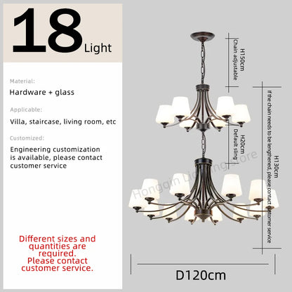 Isabelle Nordic Glass Stair Pendant Chandelier