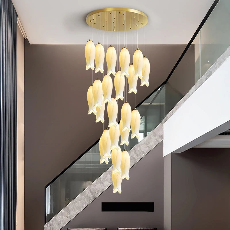 Amélie Suspension Minimaliste Céramique pour Escalier