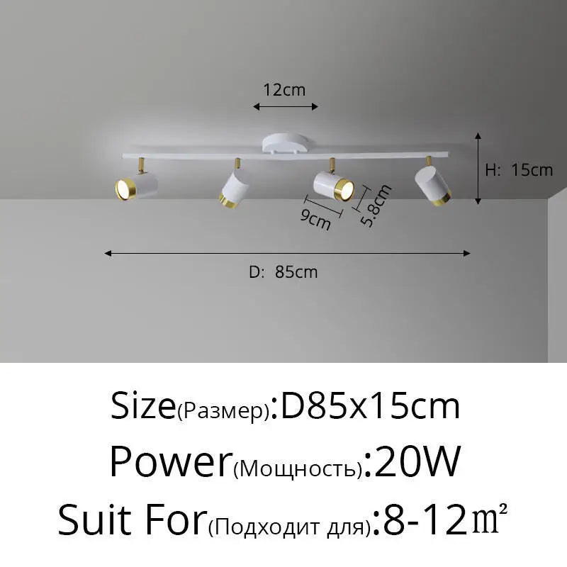 Plafonnier Projecteur LED Élise Noir & Blanc Moderne