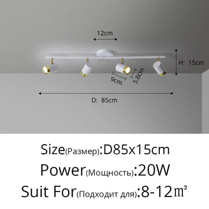 Plafonnier Projecteur LED Élise Noir & Blanc Moderne