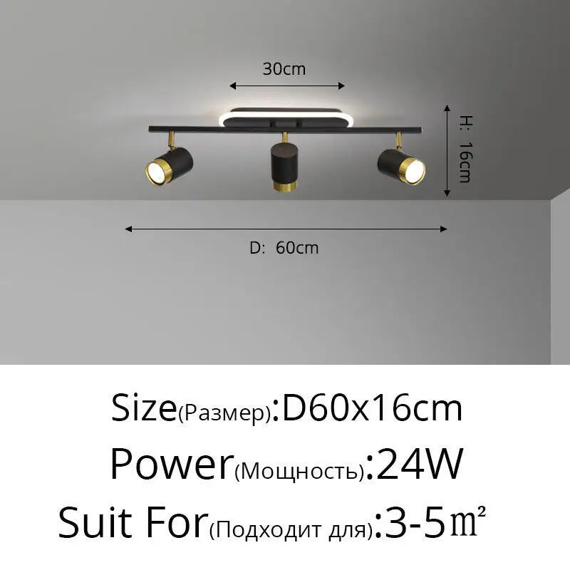 Plafonnier Projecteur LED Élise Noir & Blanc Moderne