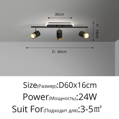 Plafonnier Projecteur LED Élise Noir & Blanc Moderne