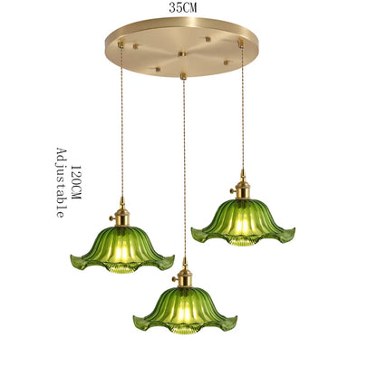 Suspension Valérie Vintage Art Déco en Verre Teinté