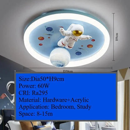 Plafonnier LED Amélie Fusée Astronaute Dimmable pour Chambre d'Enfant