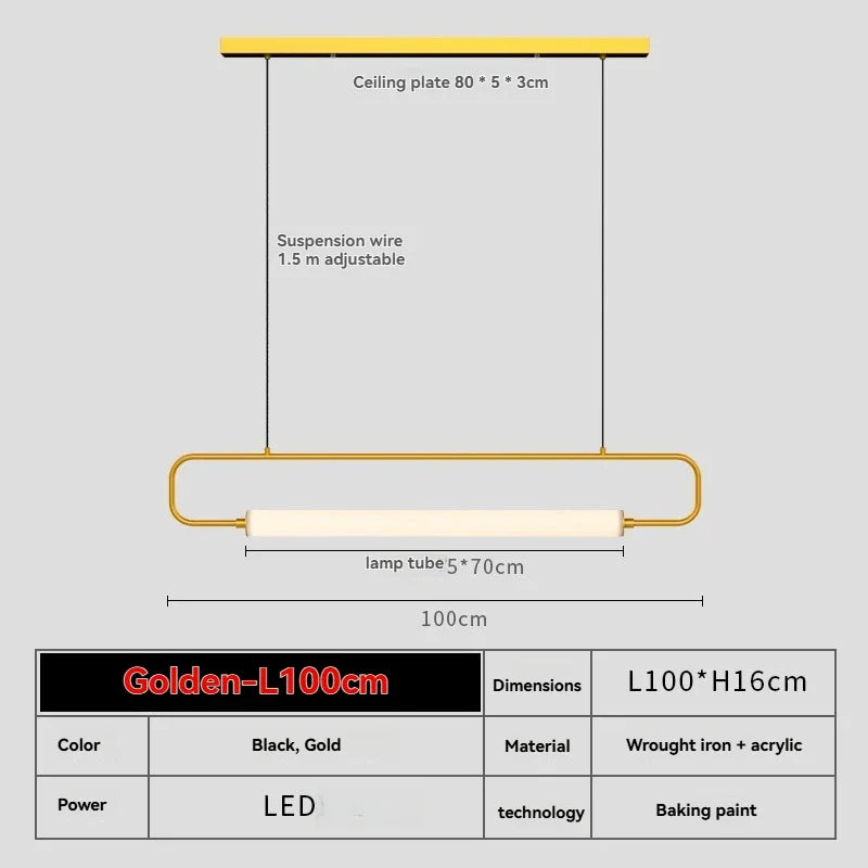 Aurélie Nordic Linear Tube Pendant Light