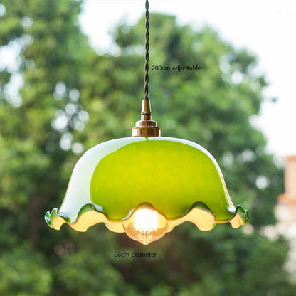 Amélie Vintage Green Glass Pendant Light