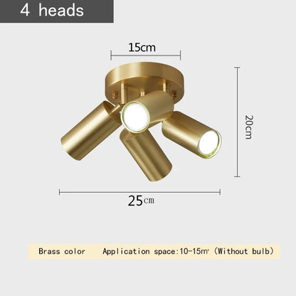 Plafonnier multipositions orientable Juliette Postmodern Gold GU10