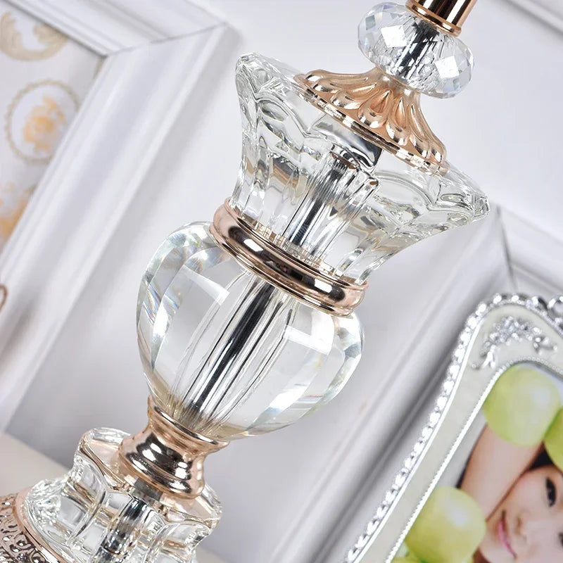 Lampe de table LED en cristal, style rétro, pour chambre à coucher et salon