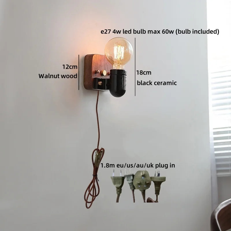 Noémie Wabi Sabi Wood Ceramic Wall Light