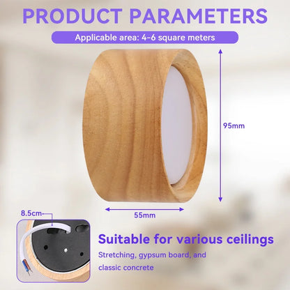 Amélie GX53 Wooden LED Ceiling Downlight Indoor Lamp