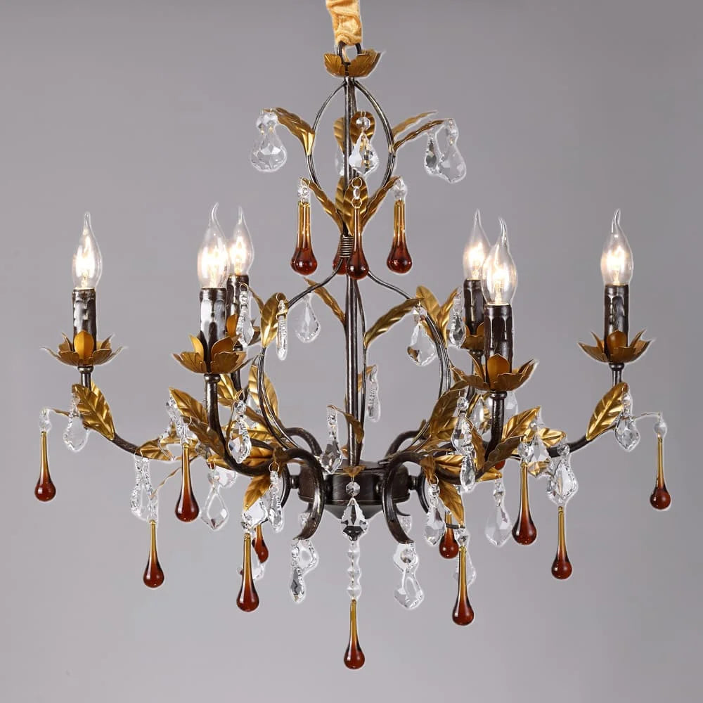 Isabelle Gold Crystal Chandelier for Dining & Living Spaces