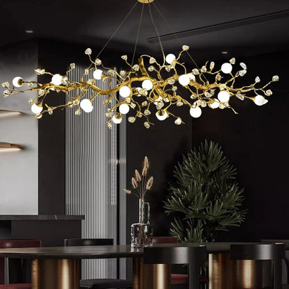 Lustre en cristal de branche Élise Plafonnier de villa de luxe