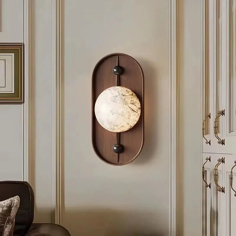 Applique Murale LED en Marbre Sculpté Élodie Soluna