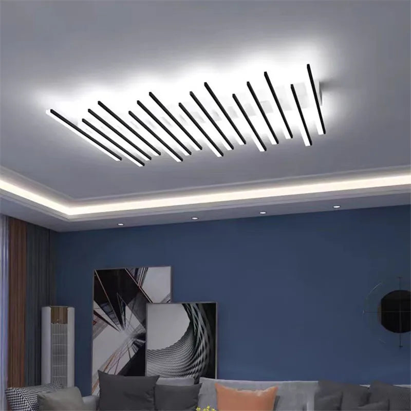 Élodie Minimalist Black Line LED Ceiling Chandelier Adjustable