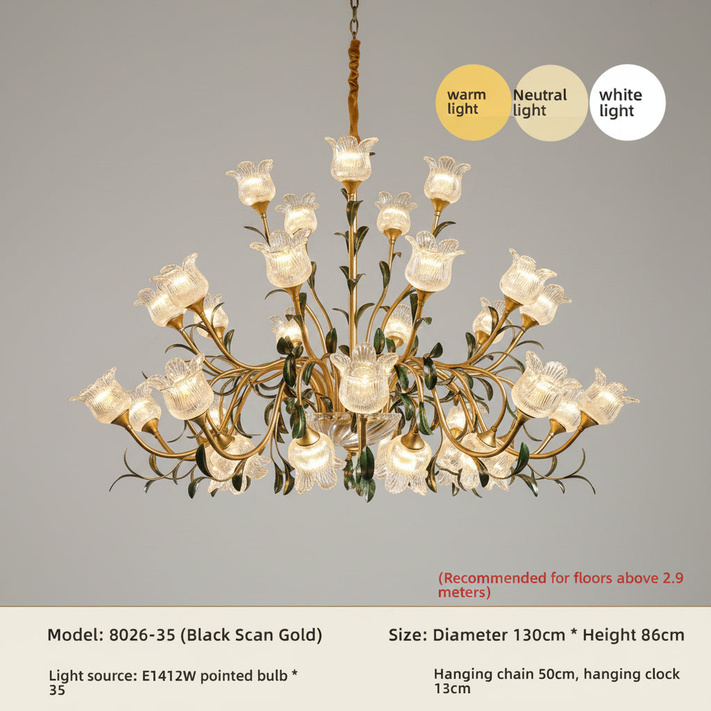 Élise Suspension Plafonnier Vintage Français Crème Cristal