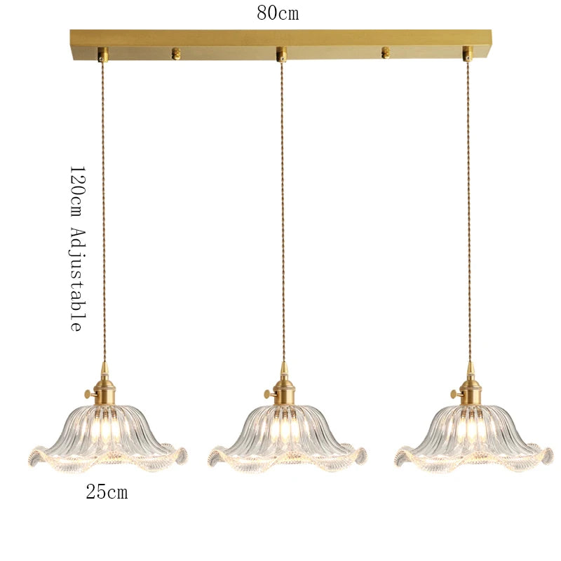 Suspension Valérie Vintage Art Déco en Verre Teinté