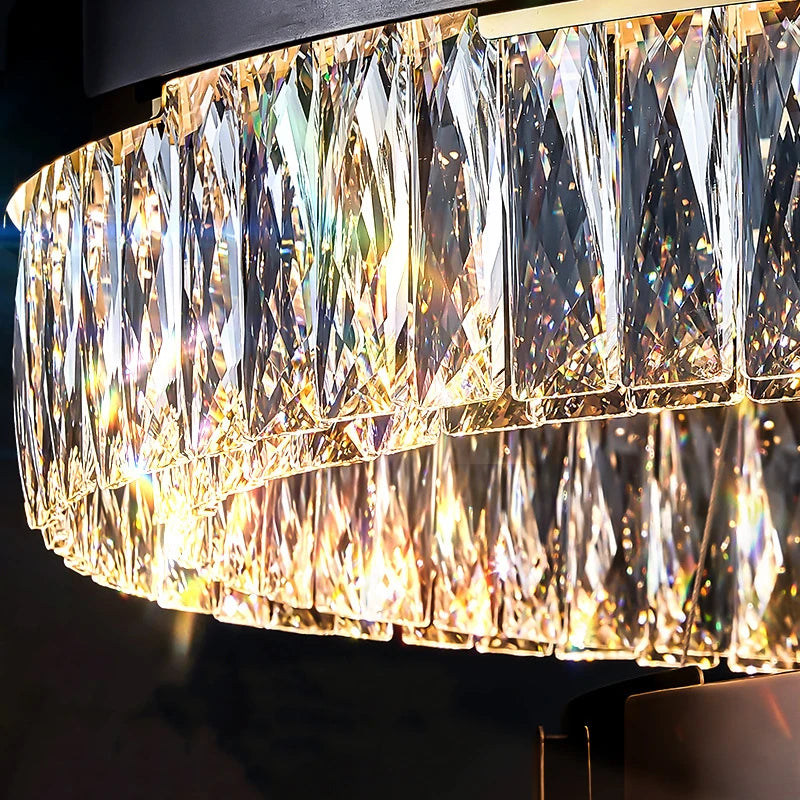 Lustre LED moderne en cristal Camille, lampe suspendue de luxe pour salon, salle à manger et chambre à coucher