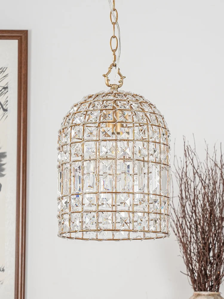 Lustre pendentif Aurélie Vintage en cristal, 6 lumières, luxe