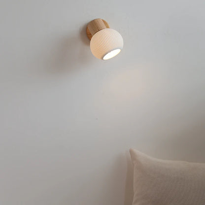 Camille Applique Murale LED en Céramique Blanche Interrupteur E27 Nordique