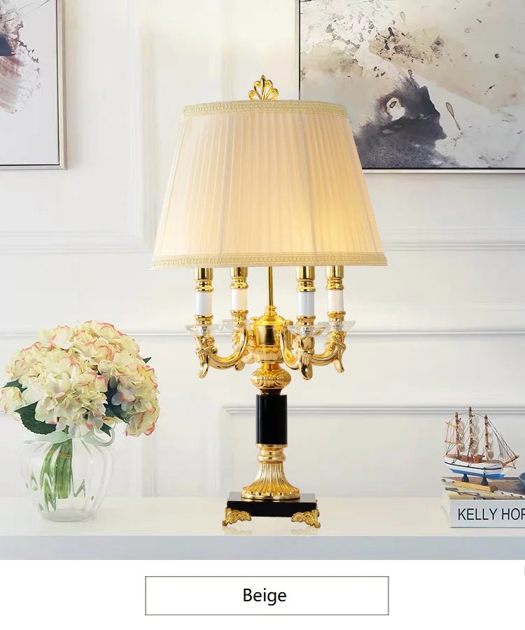 Lampe de Table Élysée Luxe Noir et Or avec Cristaux
