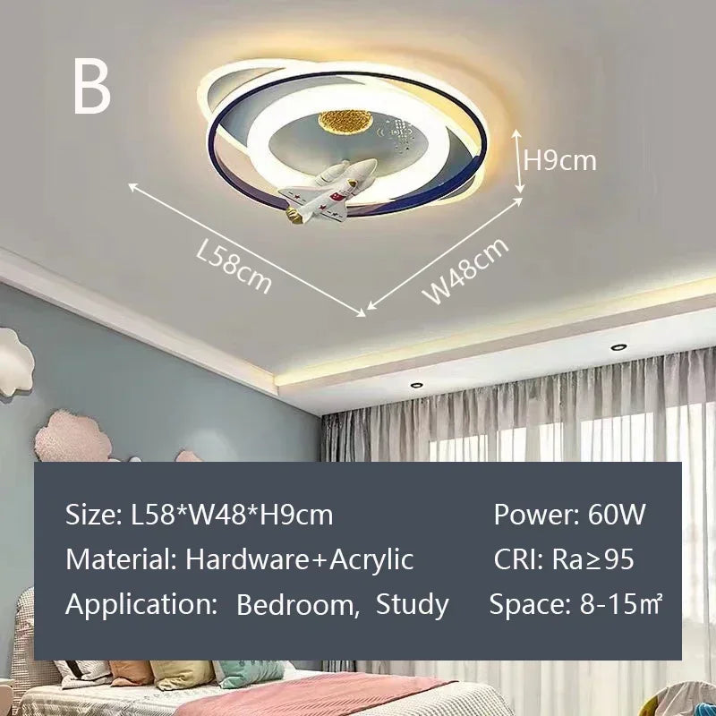 Plafonnier LED Amélie Fusée Astronaute Dimmable pour Chambre d'Enfant