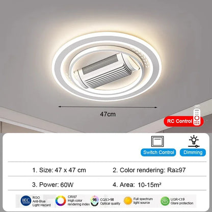 Aurevo Modern Bladeless LED Ceiling Fan Light