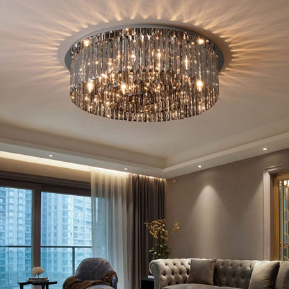 Lustre en cristal gris fumé de luxe Céleste