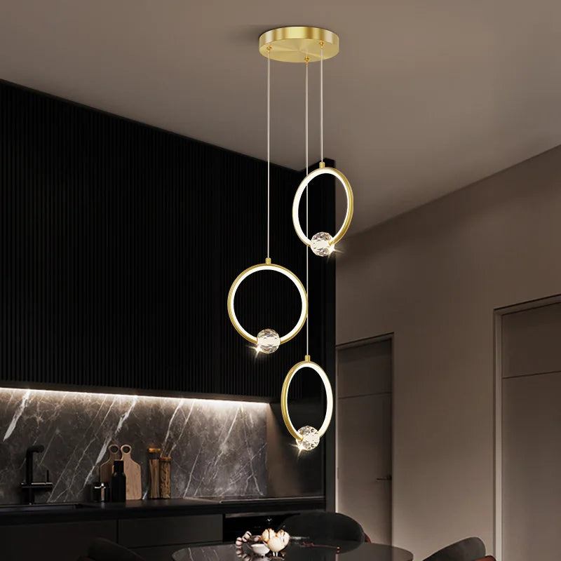 Lustre pendentif Margaux cuivre cristal