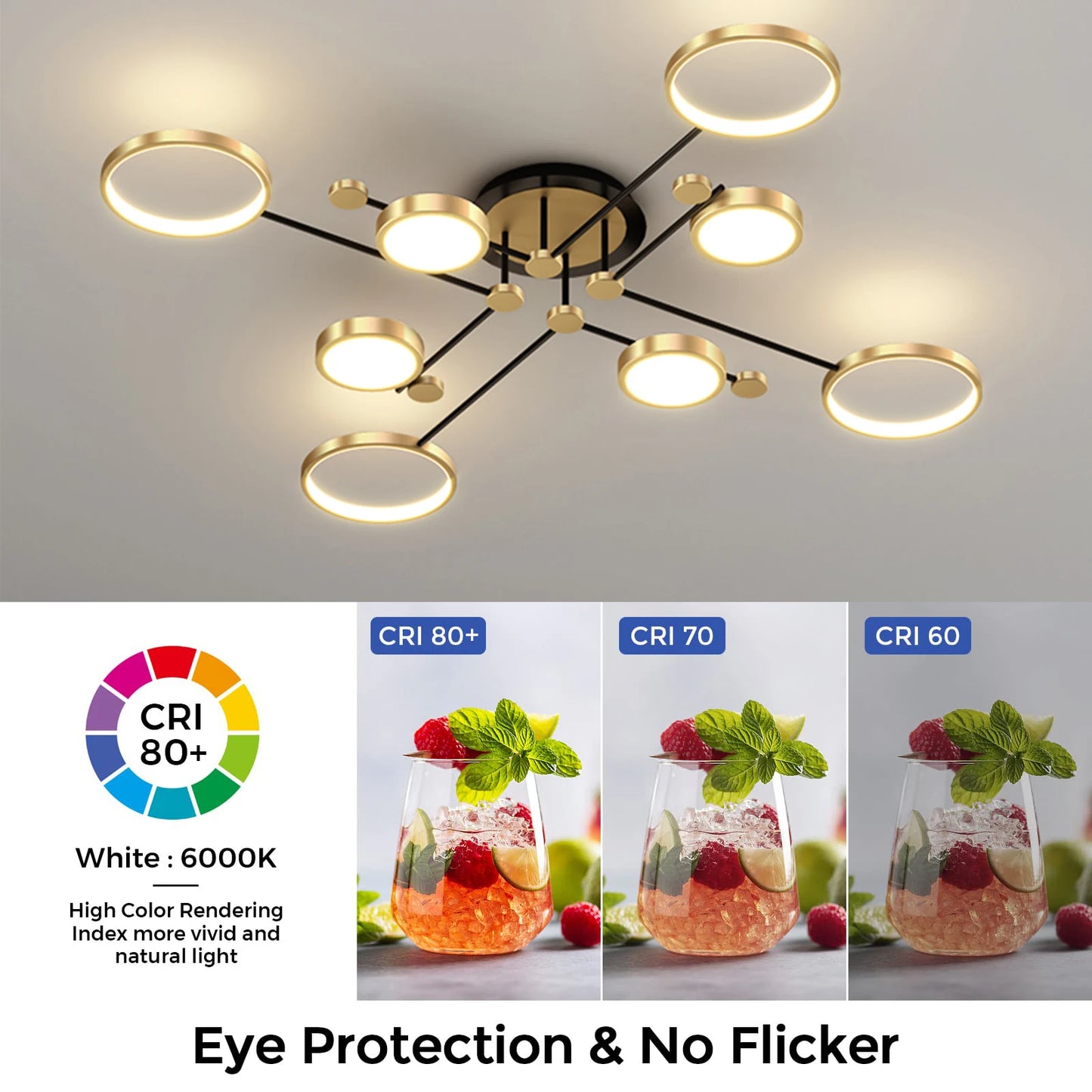 Plafonnier LED Auriane Nordic Gold Black