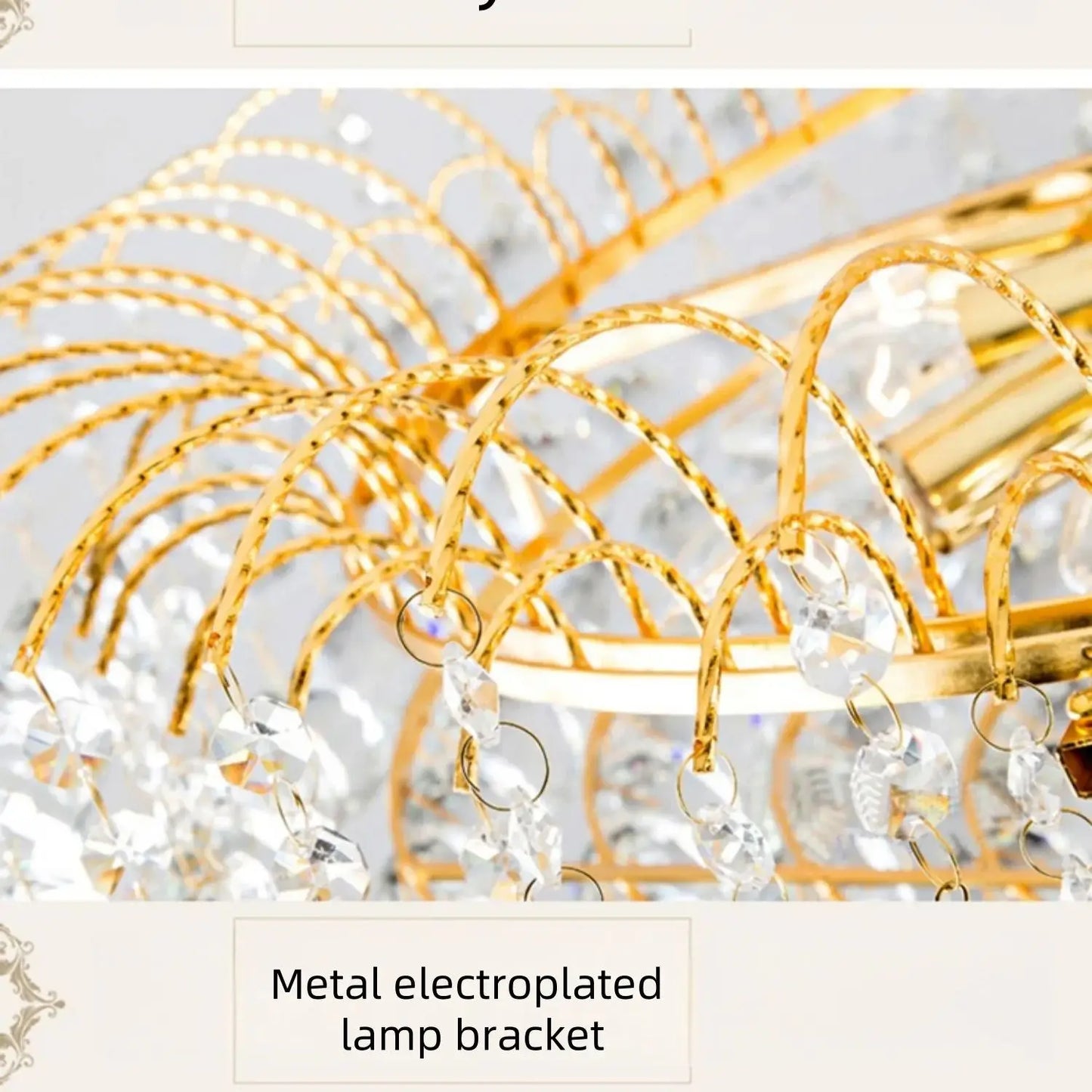 Lustre Célestine en cristal doré pour intérieurs modernes