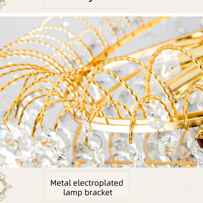 Lustre Célestine en cristal doré pour intérieurs modernes
