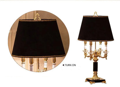 Lampe de Table Élysée Luxe Noir et Or avec Cristaux