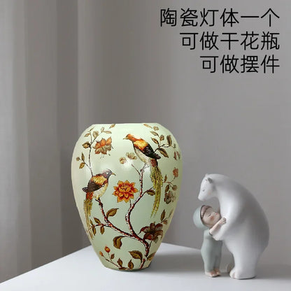 Lucienne Floral Ceramic Bedside Table Lamp