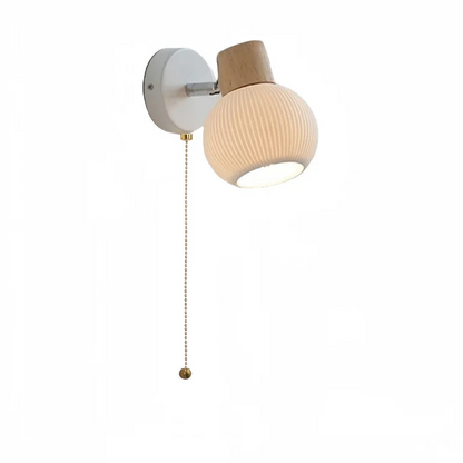 Camille Applique Murale LED en Céramique Blanche Interrupteur E27 Nordique