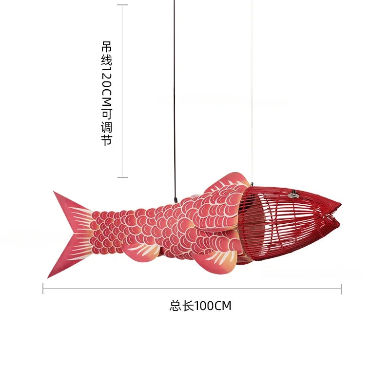 Suspension Poisson Bambou Artisanale Koi
