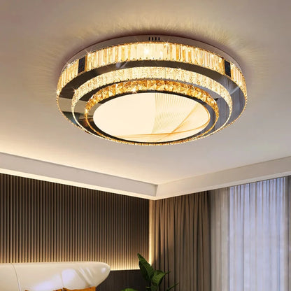Plafonnier à LED encastrable Celestia Gold Crystal