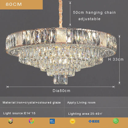 Geneva Luxury Crystal Pendant Chandelier for Dining & Living Spaces
