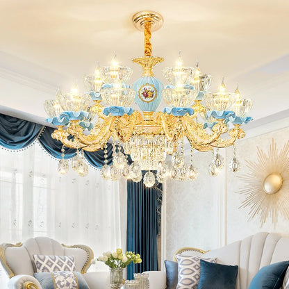 Lustre en cristal français pour salon et salle à manger de villa