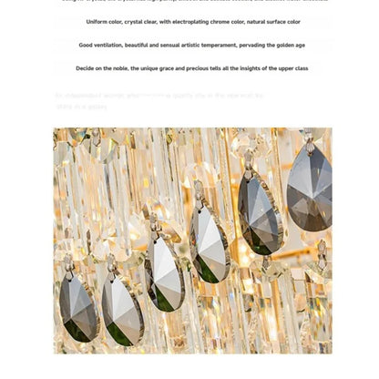 Grand lustre pendentif en cristal pour espaces à haut plafond