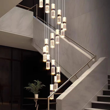 Isabelle Luxury Long Crystal LED Pendant Chandelier