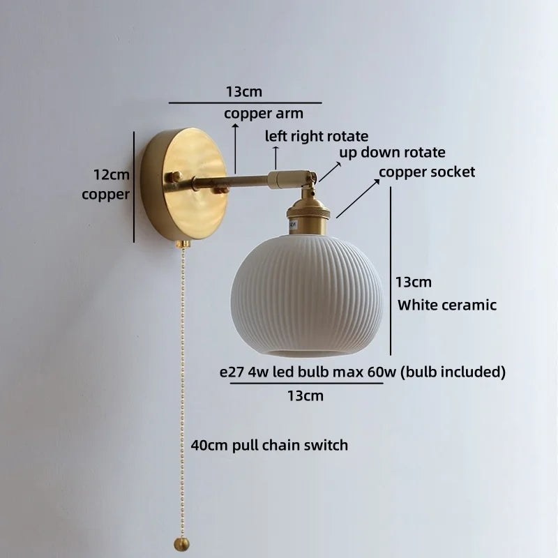 Élise Nordic White Iron LED Wall Lamp Kids Room Decor
