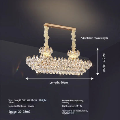 Luxury Round Golden Crystal Chandelier for Living Room & Bedroom