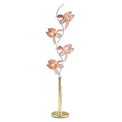 Lampadaire LED Élodie Lotus Moderne E26 Fleur en Verre Rose