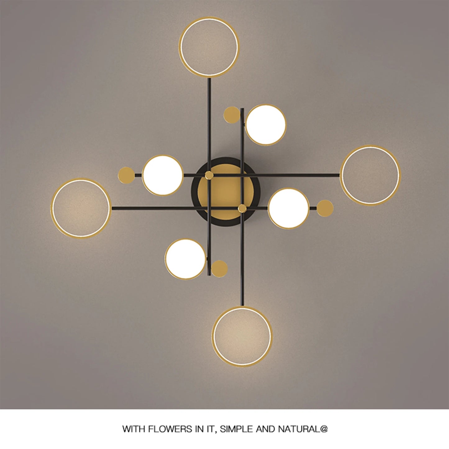 Plafonnier LED Auriane Nordic Gold Black