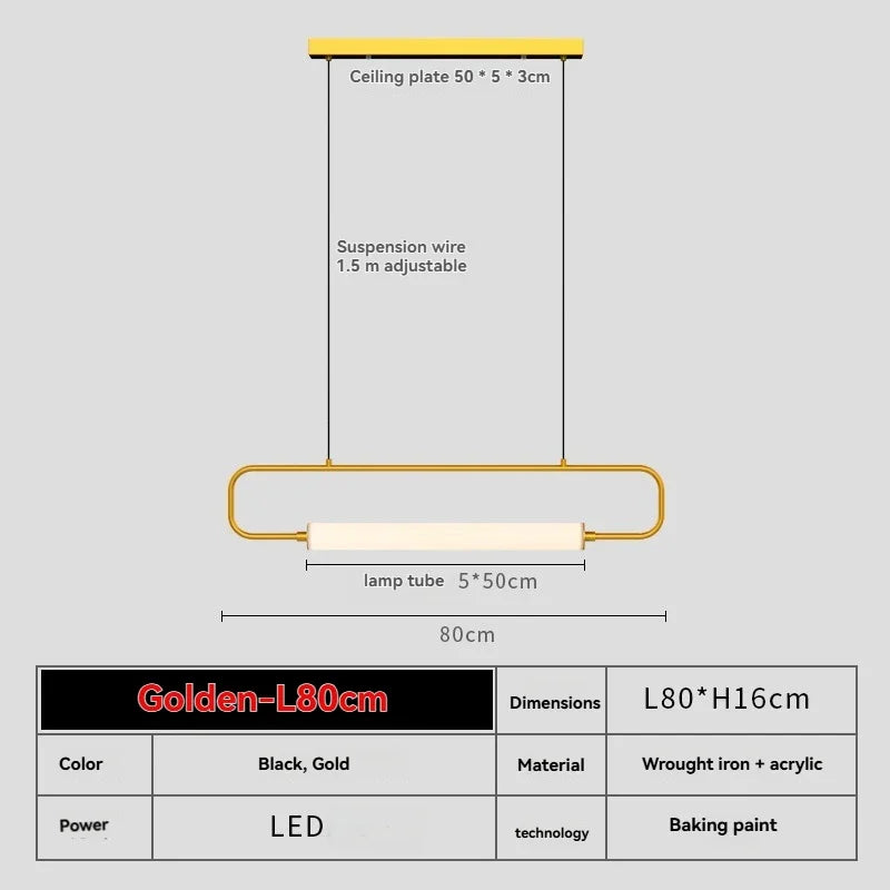 Aurélie Nordic Linear Tube Pendant Light