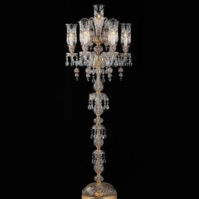 Long lustre en verre transparent pour salon et bureau