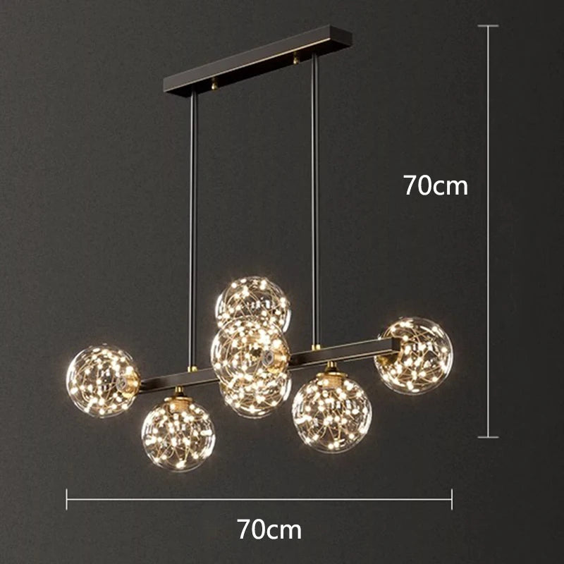 Lustre suspendu à LED moderne Aurélie pour salons et salles à manger