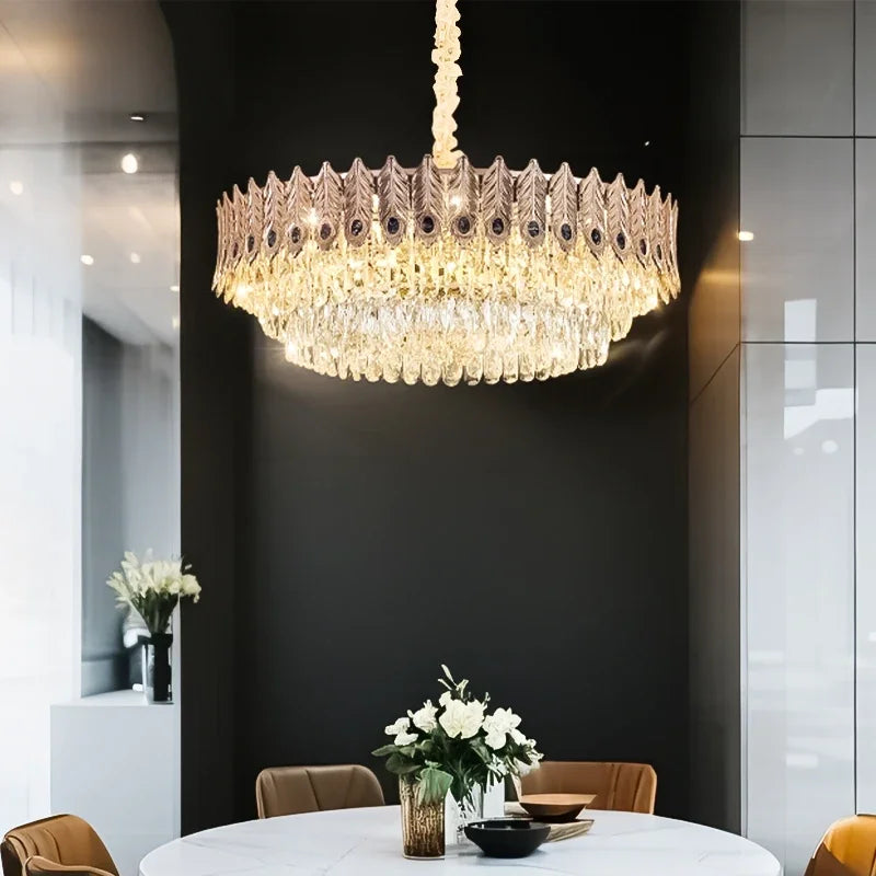 Plafonnier Suspendu Élodie Crystal Ring LED